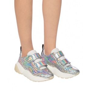 Stella McCartney Silver Metallic Monogram Eclypse Sneakers